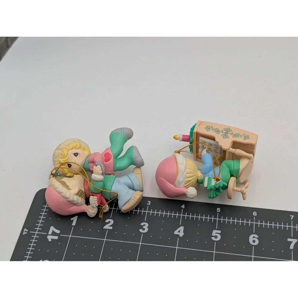 Precious Moments Christmas Ornaments Lot Pastel Holiday Birthday Figurines